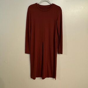 Elegant Rust Long Sleeve Dress